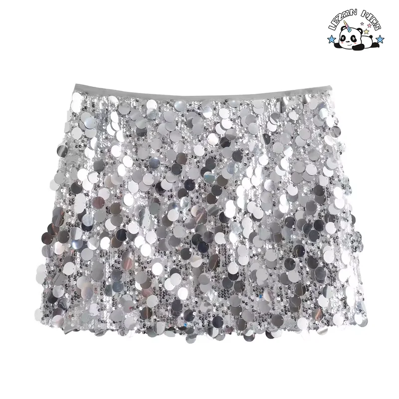 LEZONKIDS - Custom European and American Style Children Skirt Fashion Versatile Sequined Mini Skirt